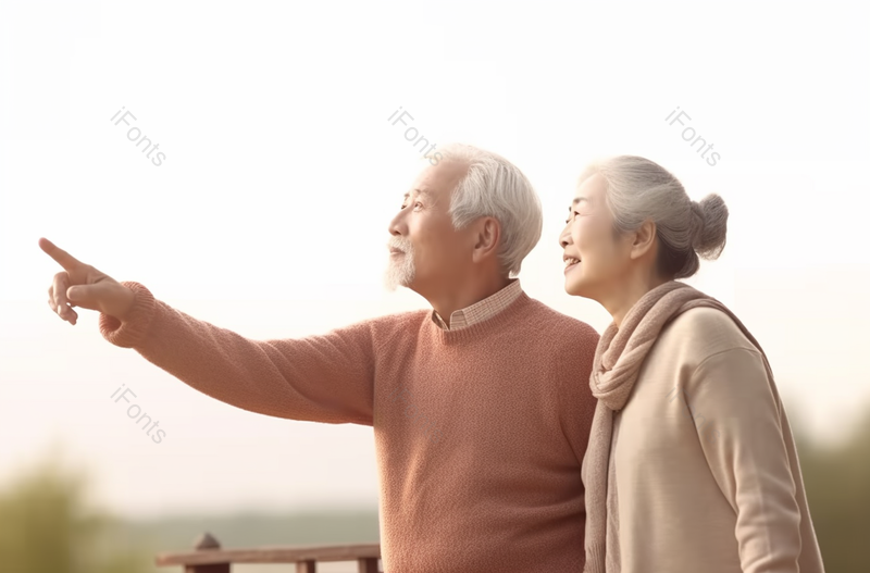 老年伴侣相互依偎幸福开心在户外散步放松心情摄影背景,高清,摄影图,摄影图片,图片大全,摄影图免费下载